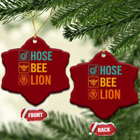 Hose Bee Lion Funny Meme Word Pun Retro Ceramic Ornament