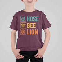Hose Bee Lion Funny Meme Word Pun Retro T Shirt For Kid