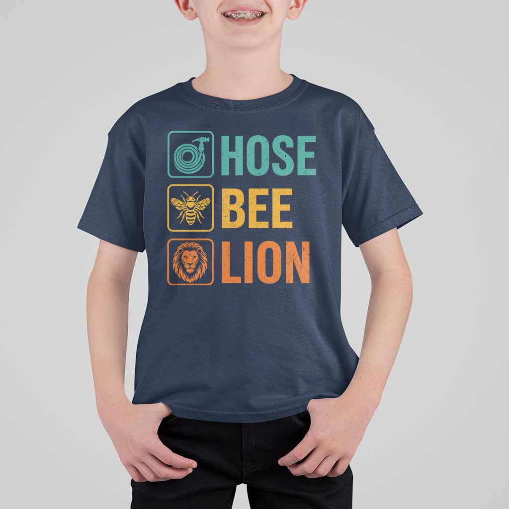 Hose Bee Lion Funny Meme Word Pun Retro T Shirt For Kid