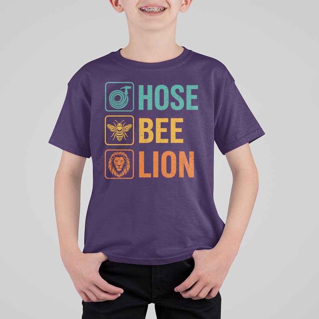 Hose Bee Lion Funny Meme Word Pun Retro T Shirt For Kid