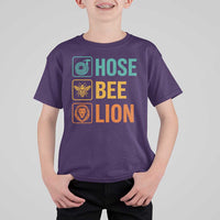 Hose Bee Lion Funny Meme Word Pun Retro T Shirt For Kid