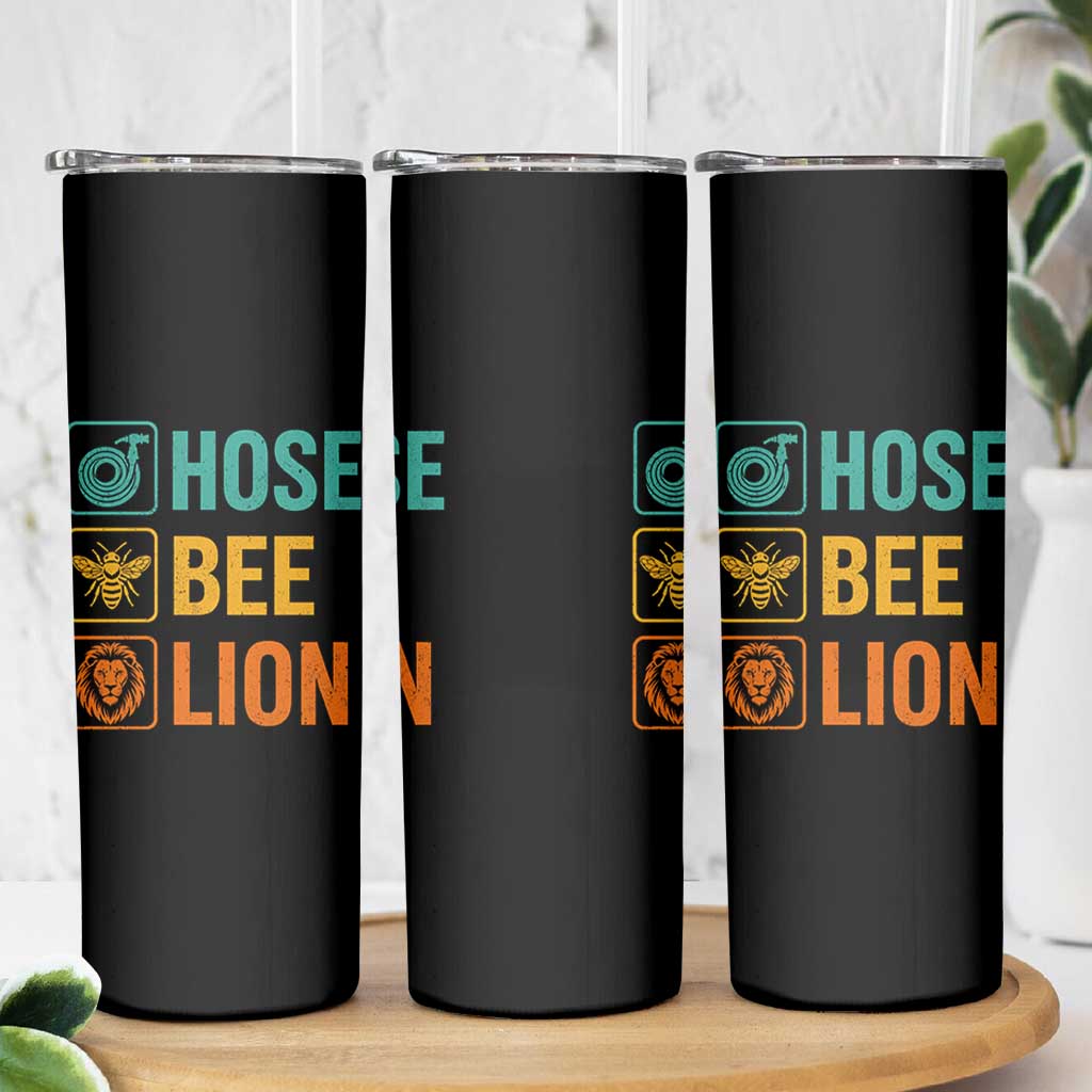 Hose Bee Lion Funny Meme Word Pun Retro Skinny Tumbler