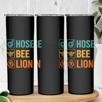 Hose Bee Lion Funny Meme Word Pun Retro Skinny Tumbler
