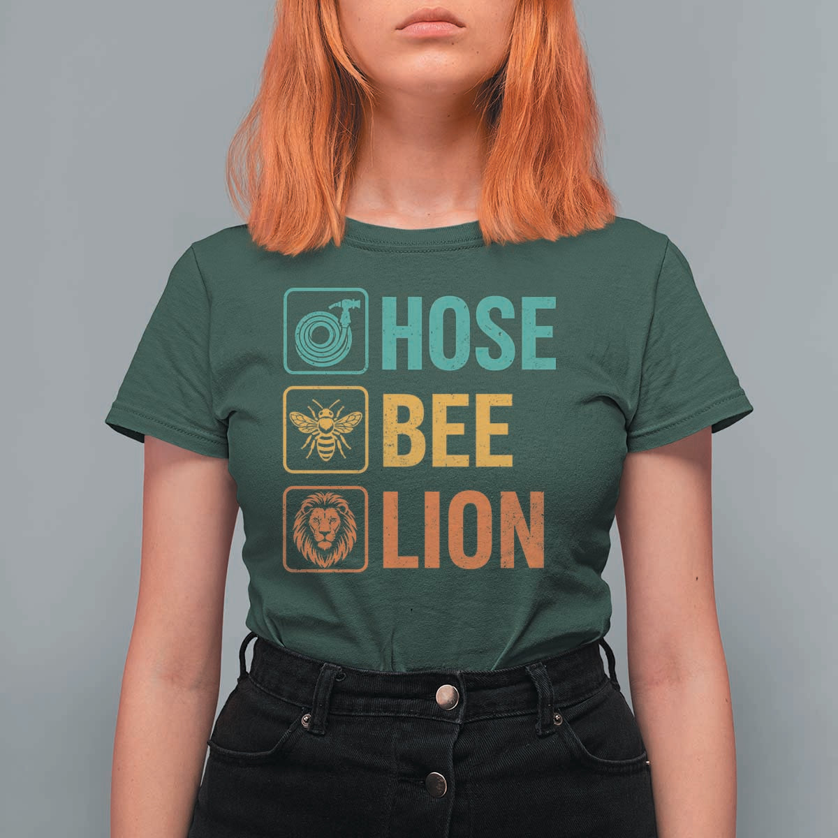 Hose Bee Lion Funny Meme Word Pun Retro T Shirt For Women