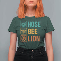 Hose Bee Lion Funny Meme Word Pun Retro T Shirt For Women