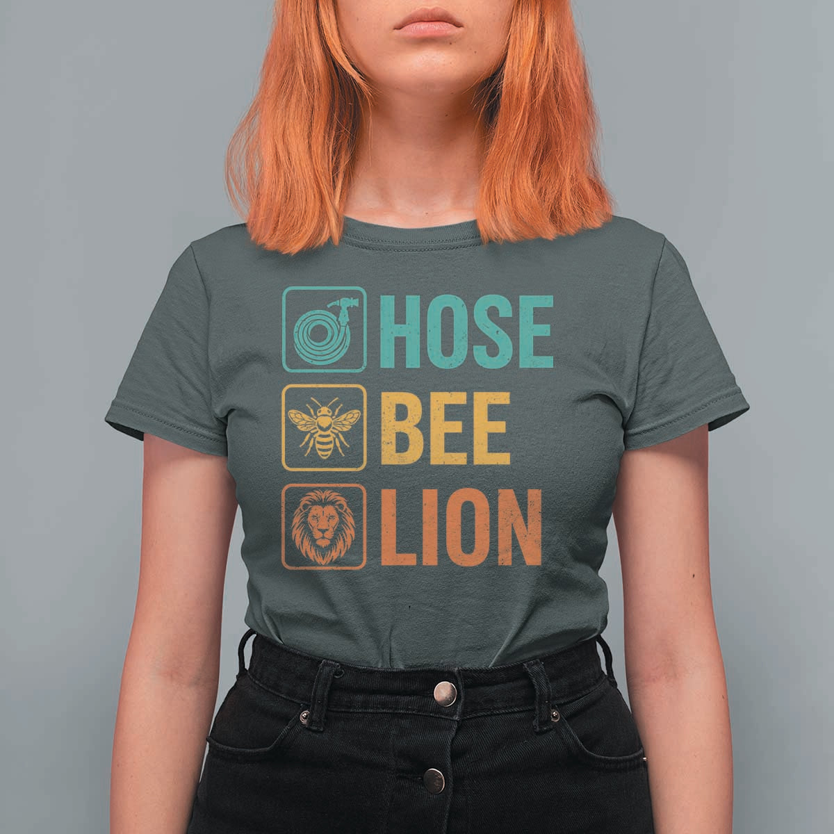 Hose Bee Lion Funny Meme Word Pun Retro T Shirt For Women