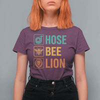 Hose Bee Lion Funny Meme Word Pun Retro T Shirt For Women