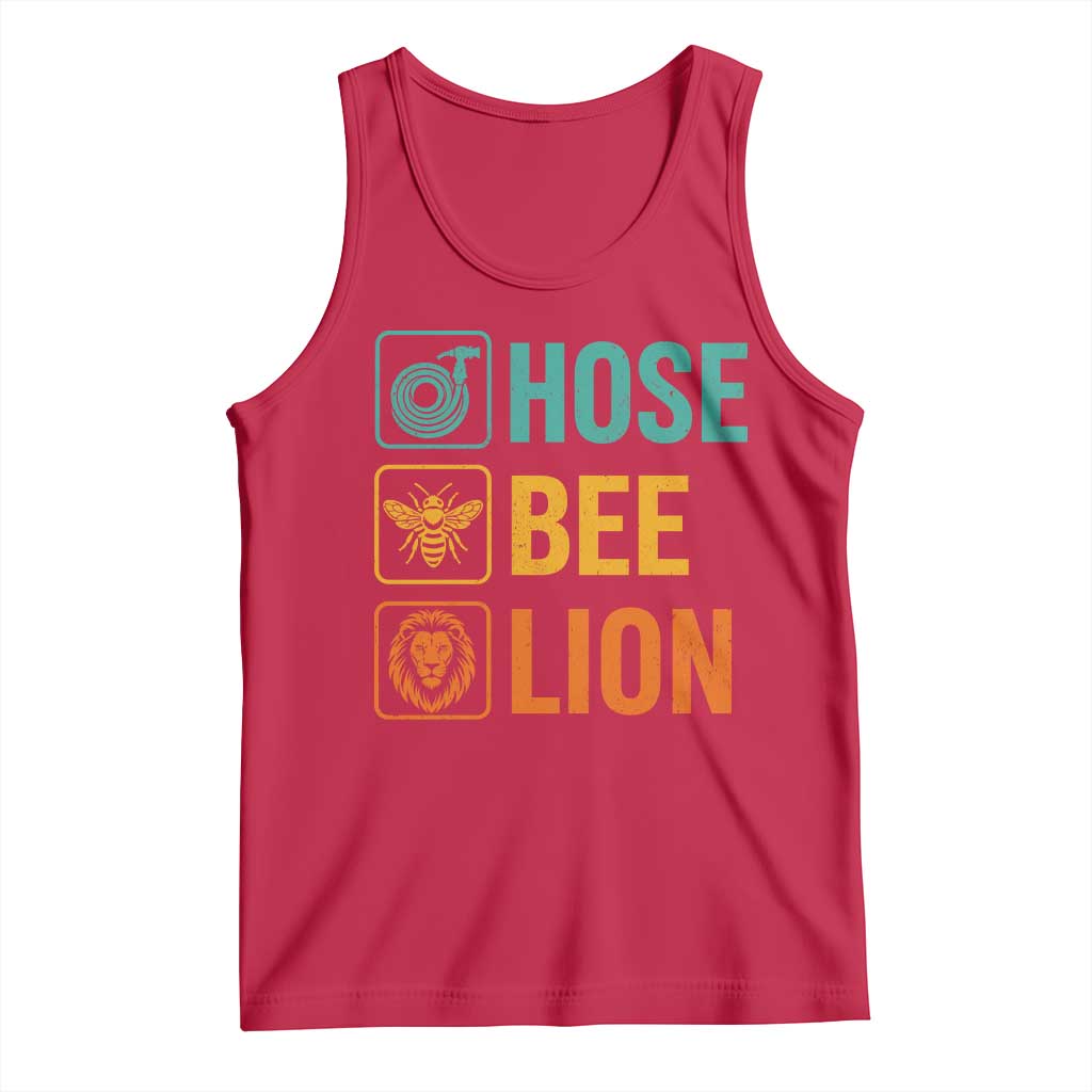 Hose Bee Lion Funny Meme Word Pun Retro Tank Top