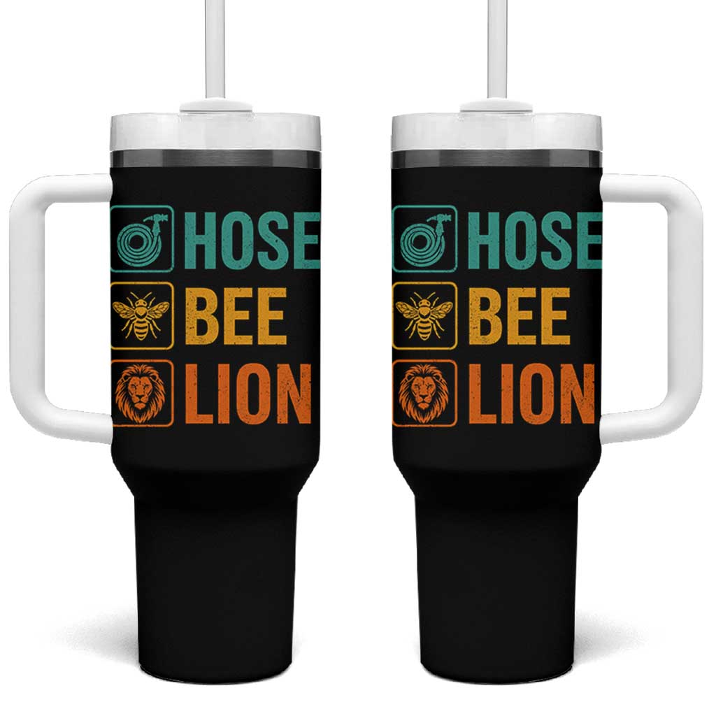 Hose Bee Lion Funny Meme Word Pun Retro Tumbler With Handle