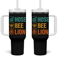 Hose Bee Lion Funny Meme Word Pun Retro Tumbler With Handle