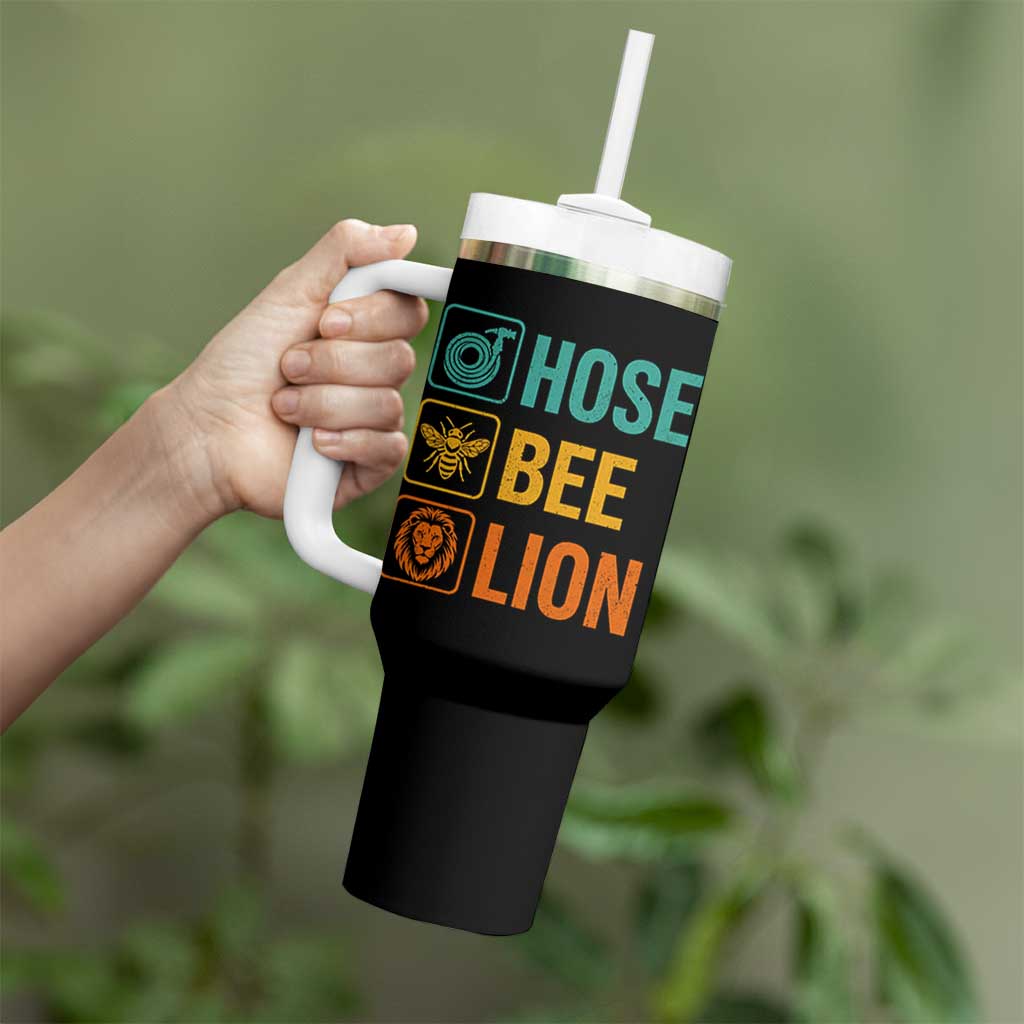 Hose Bee Lion Funny Meme Word Pun Retro Tumbler With Handle