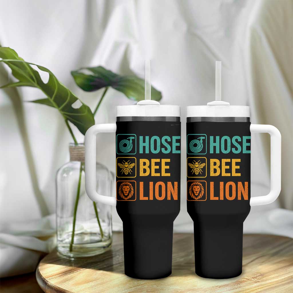Hose Bee Lion Funny Meme Word Pun Retro Tumbler With Handle