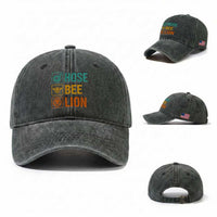 Hose Bee Lion Funny Meme Word Pun Retro Washed Cotton Baseball Cap