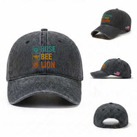 Hose Bee Lion Funny Meme Word Pun Retro Washed Cotton Baseball Cap