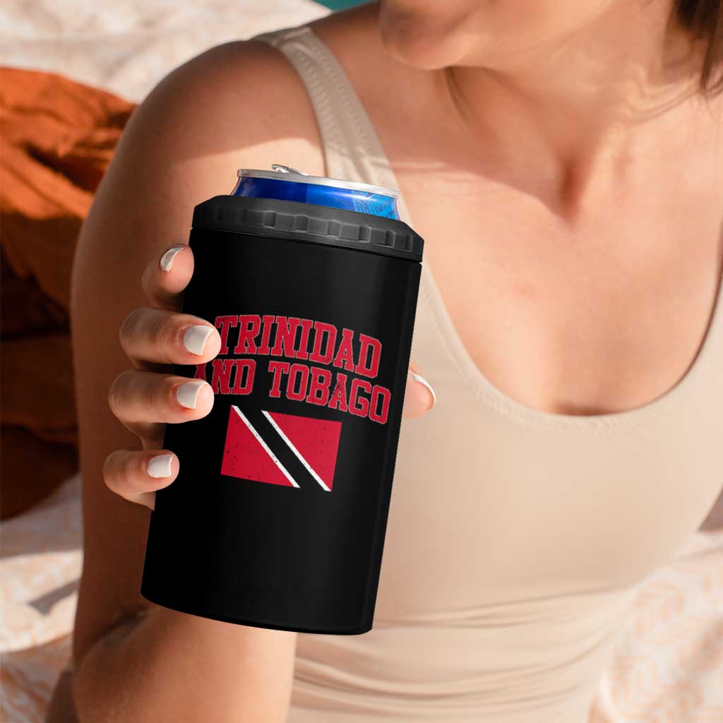 Trinidad And Tobago Athletic Throwback Design 4 in 1 Can Cooler Tumbler Vintage Trinidadian Flag