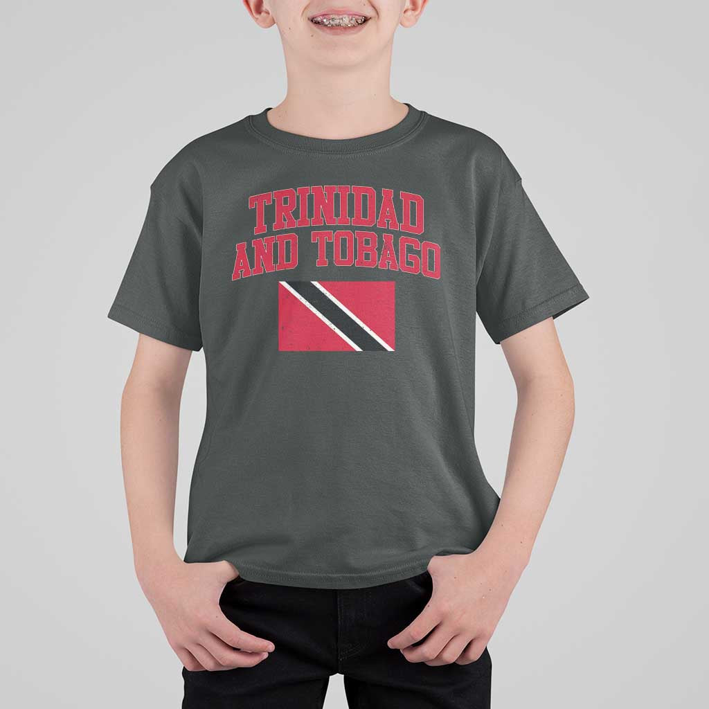 Trinidad And Tobago Athletic Throwback Design T Shirt For Kid Vintage Trinidadian Flag