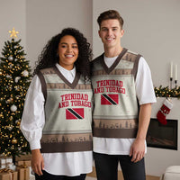 Trinidad And Tobago Athletic Throwback Design V-Neck Knit Sweater Vest Vintage Trinidadian Flag