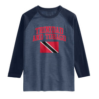 Trinidad And Tobago Athletic Throwback Design Raglan Shirt Vintage Trinidadian Flag