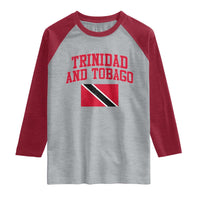 Trinidad And Tobago Athletic Throwback Design Raglan Shirt Vintage Trinidadian Flag