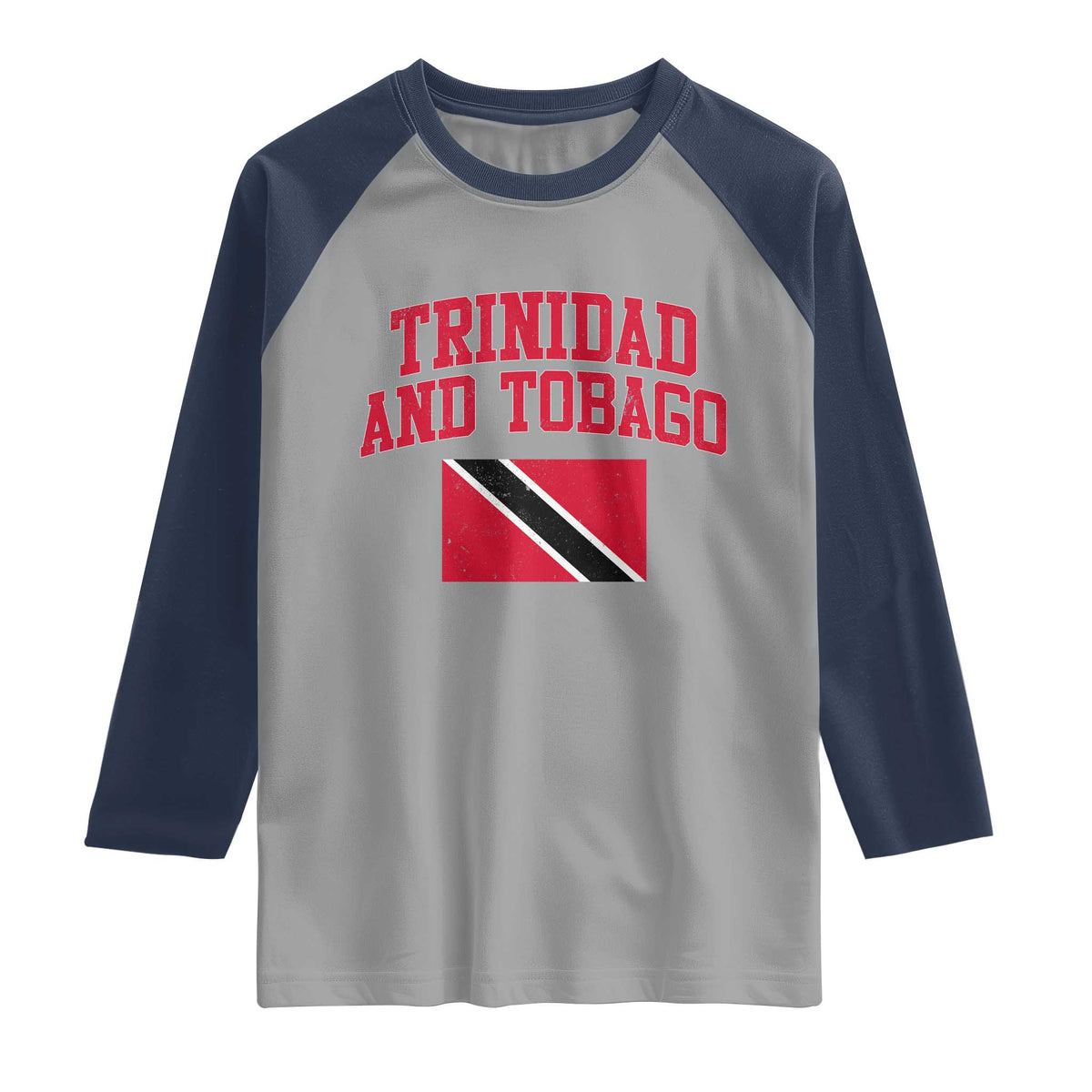 Trinidad And Tobago Athletic Throwback Design Raglan Shirt Vintage Trinidadian Flag