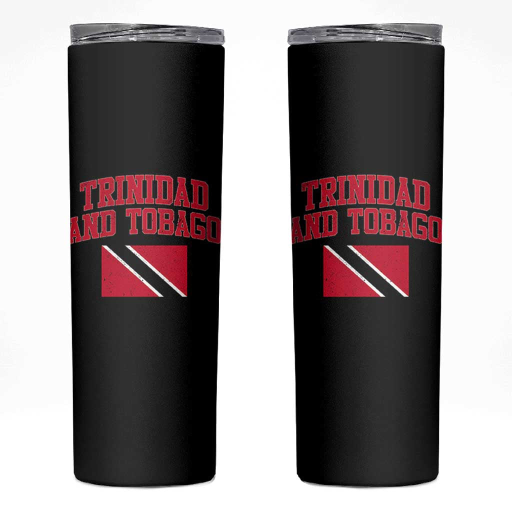 Trinidad And Tobago Athletic Throwback Design Skinny Tumbler Vintage Trinidadian Flag
