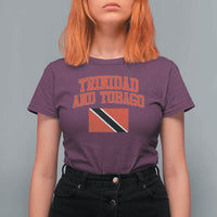 Trinidad And Tobago Athletic Throwback Design T Shirt For Women Vintage Trinidadian Flag