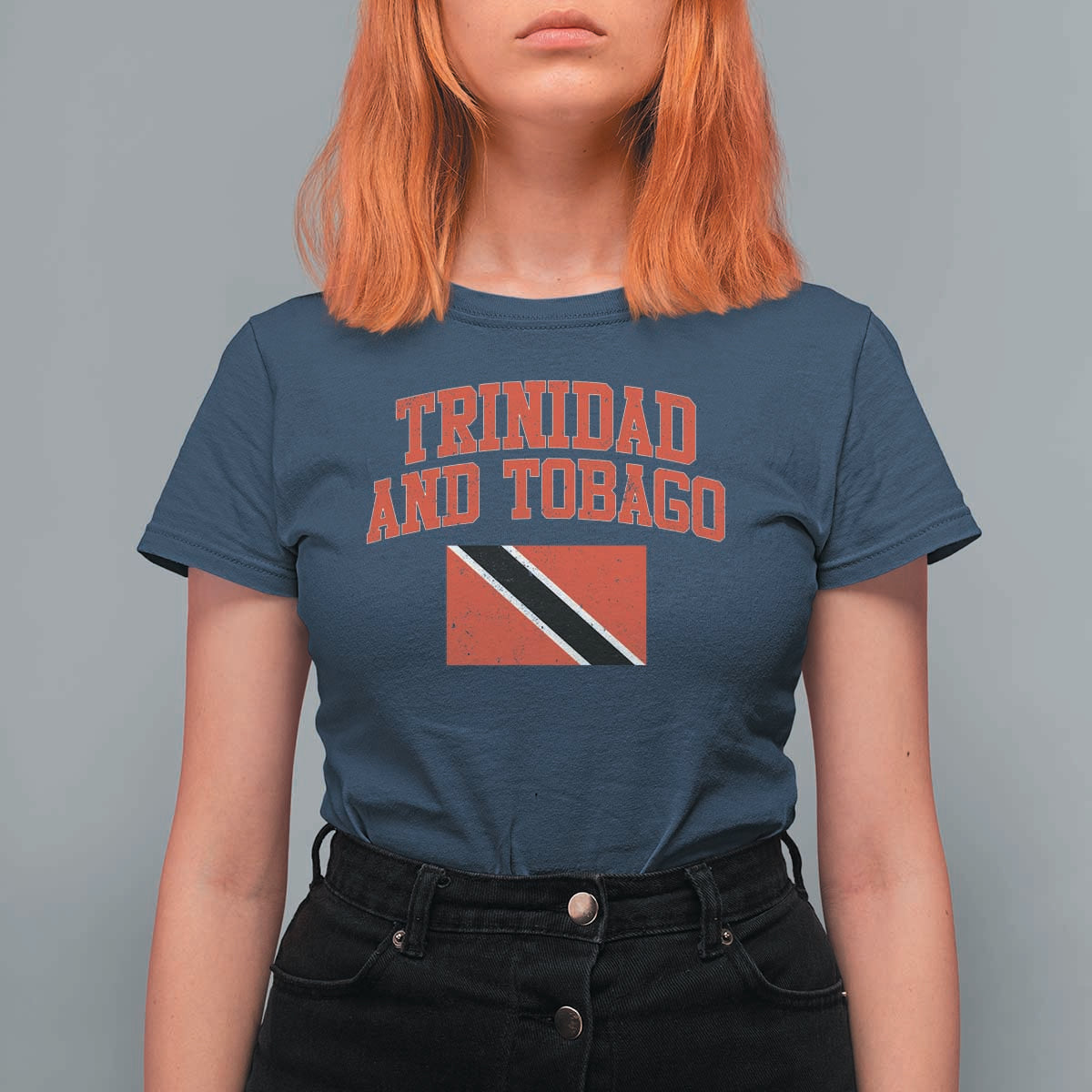 Trinidad And Tobago Athletic Throwback Design T Shirt For Women Vintage Trinidadian Flag