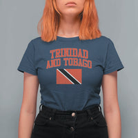 Trinidad And Tobago Athletic Throwback Design T Shirt For Women Vintage Trinidadian Flag