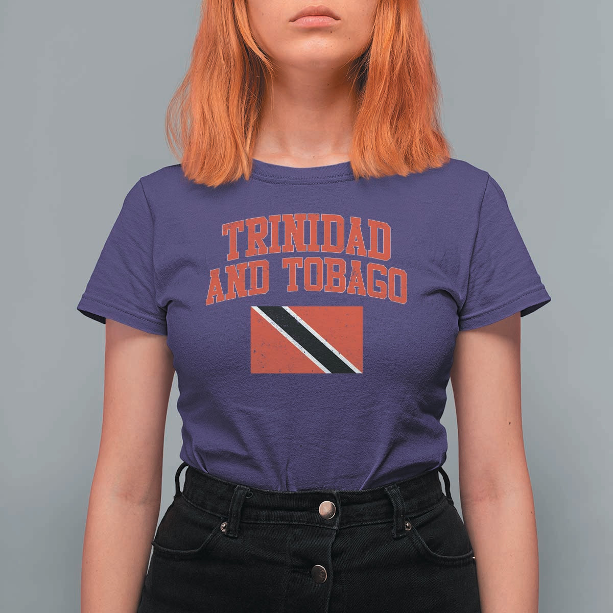 Trinidad And Tobago Athletic Throwback Design T Shirt For Women Vintage Trinidadian Flag