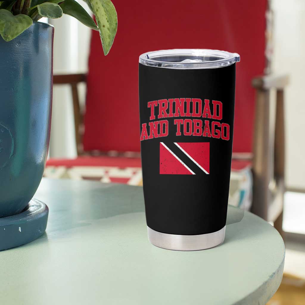Trinidad And Tobago Athletic Throwback Design Tumbler Cup Vintage Trinidadian Flag