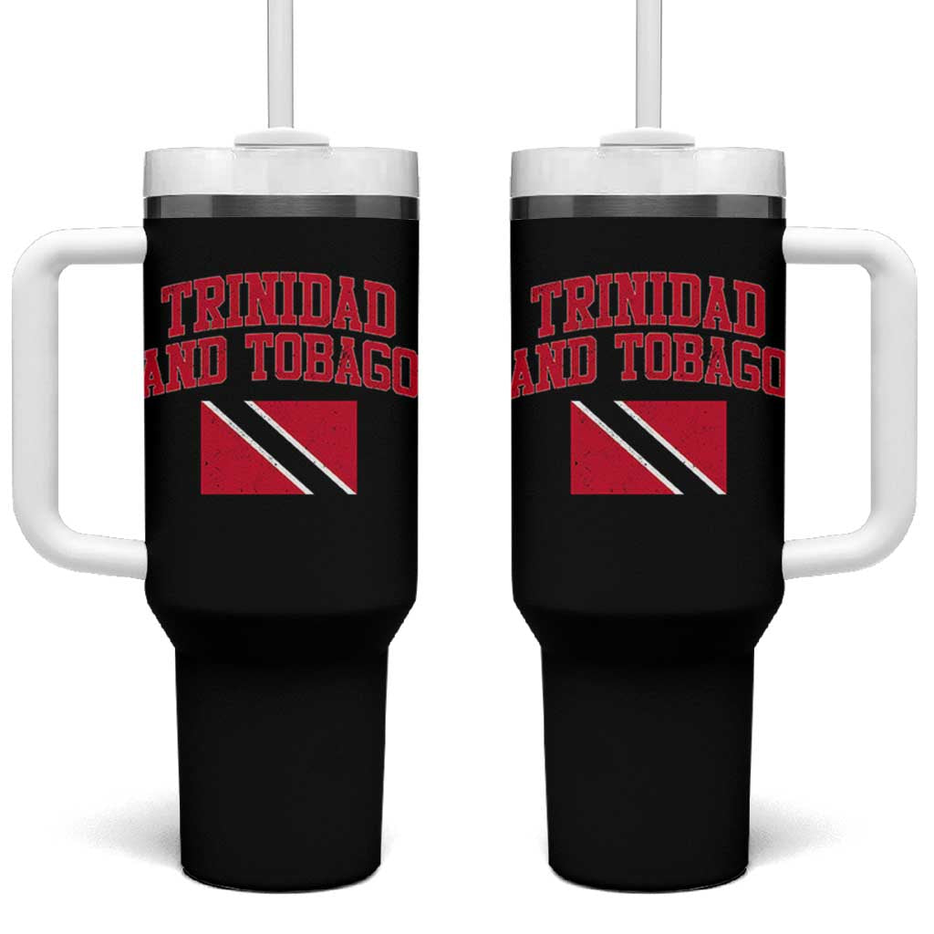Trinidad And Tobago Athletic Throwback Design Tumbler With Handle Vintage Trinidadian Flag