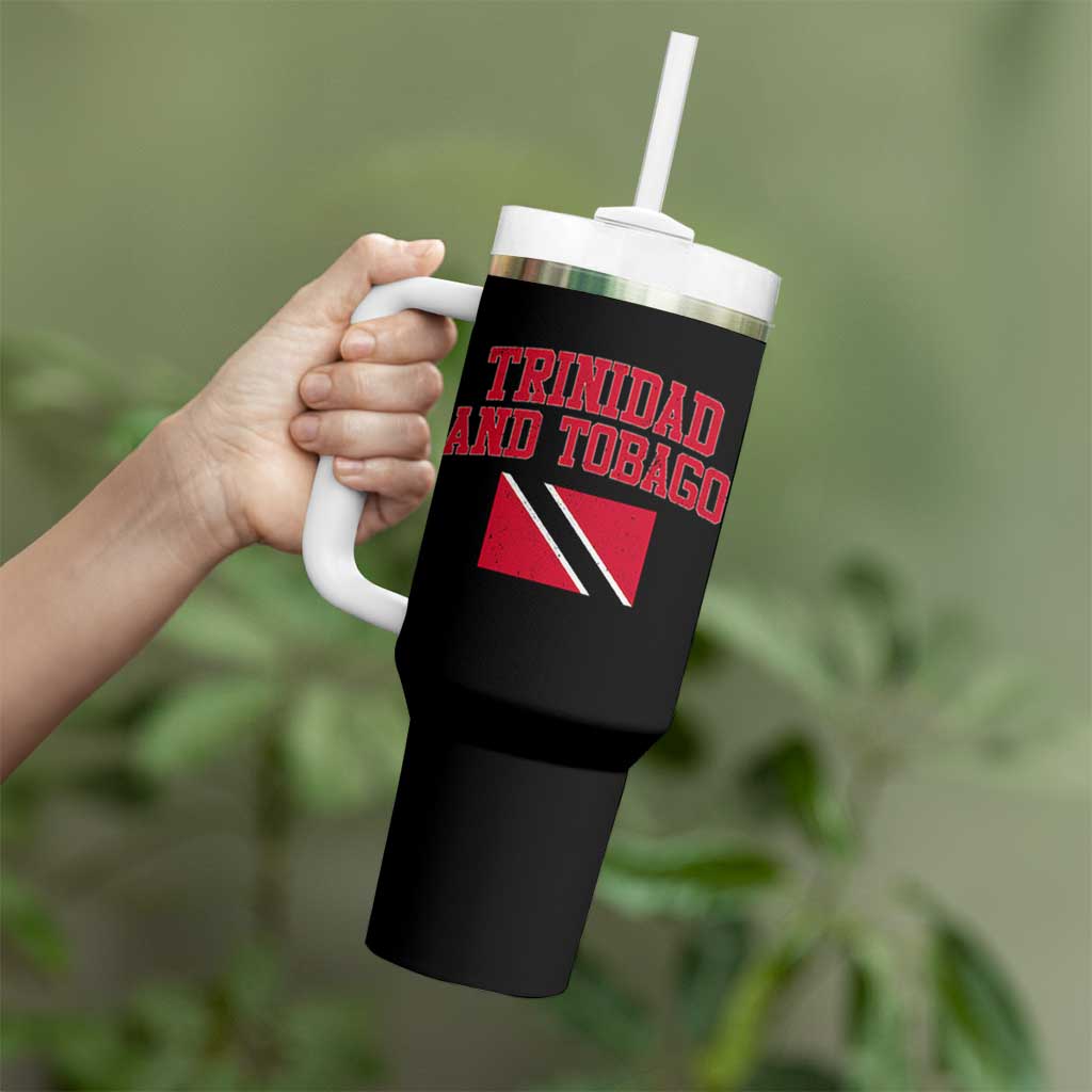 Trinidad And Tobago Athletic Throwback Design Tumbler With Handle Vintage Trinidadian Flag
