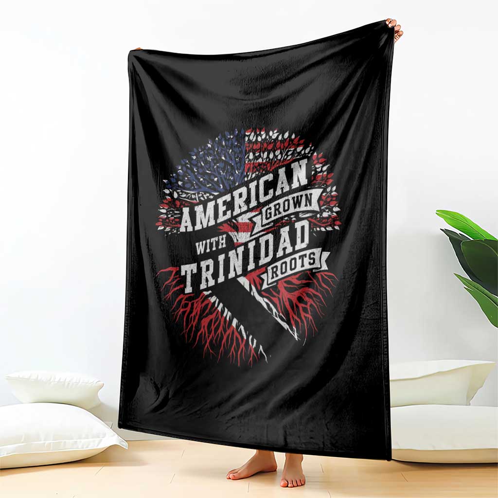 American Grown WIth Trinidad Roots Throw Blanket Proud Trinidadian and Tobagonian Americans