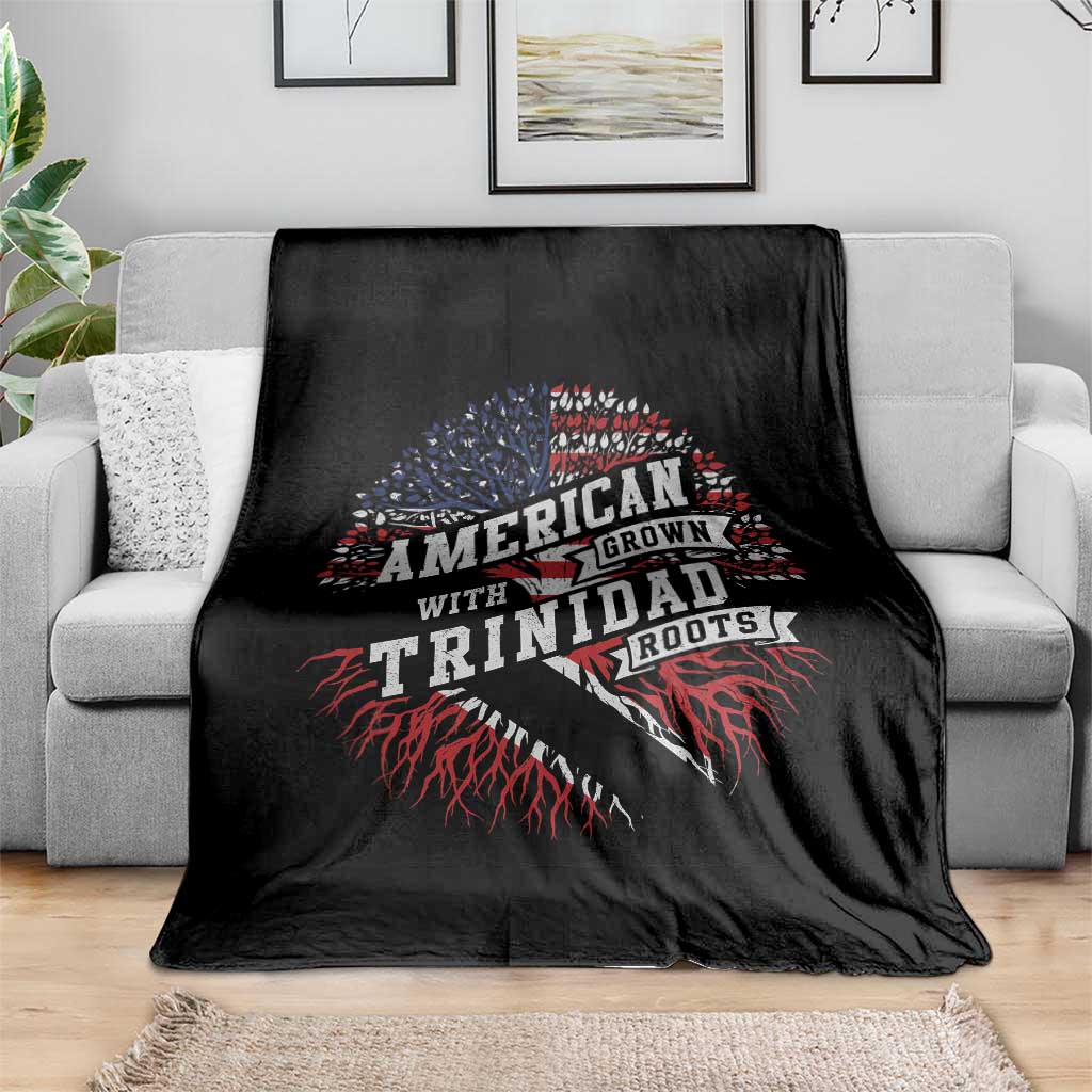 American Grown WIth Trinidad Roots Throw Blanket Proud Trinidadian and Tobagonian Americans