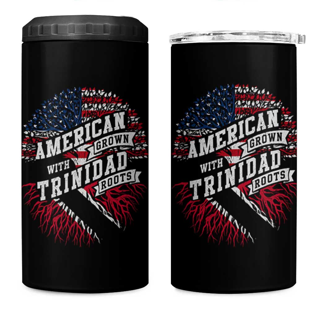 American Grown WIth Trinidad Roots 4 in 1 Can Cooler Tumbler Proud Trinidadian and Tobagonian Americans