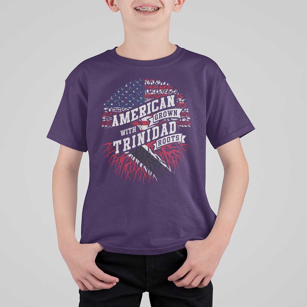 American Grown WIth Trinidad Roots T Shirt For Kid Proud Trinidadian and Tobagonian Americans
