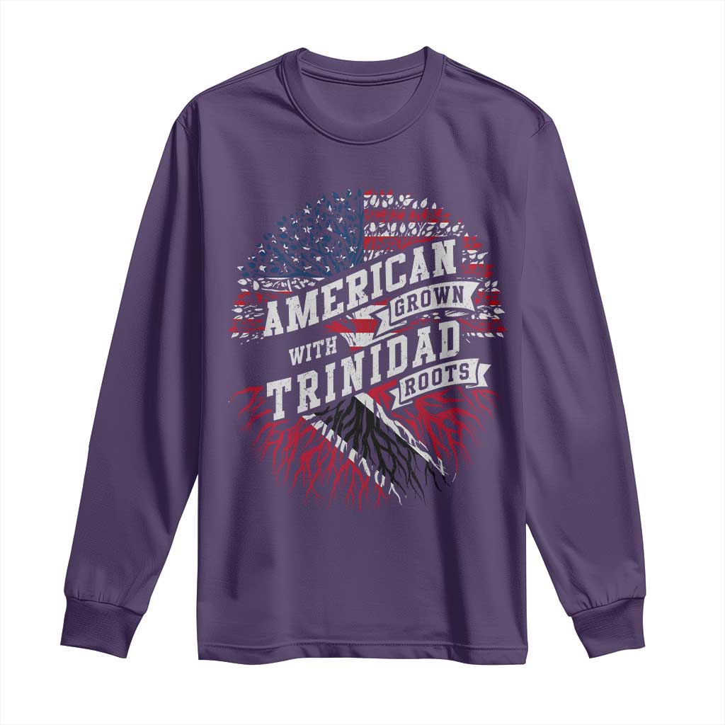 American Grown WIth Trinidad Roots Long Sleeve Shirt Proud Trinidadian and Tobagonian Americans
