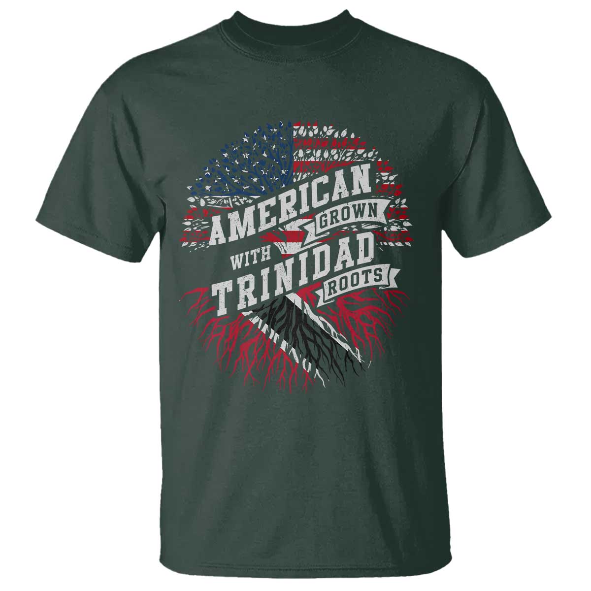 American Grown WIth Trinidad Roots T Shirt Proud Trinidadian and Tobagonian Americans