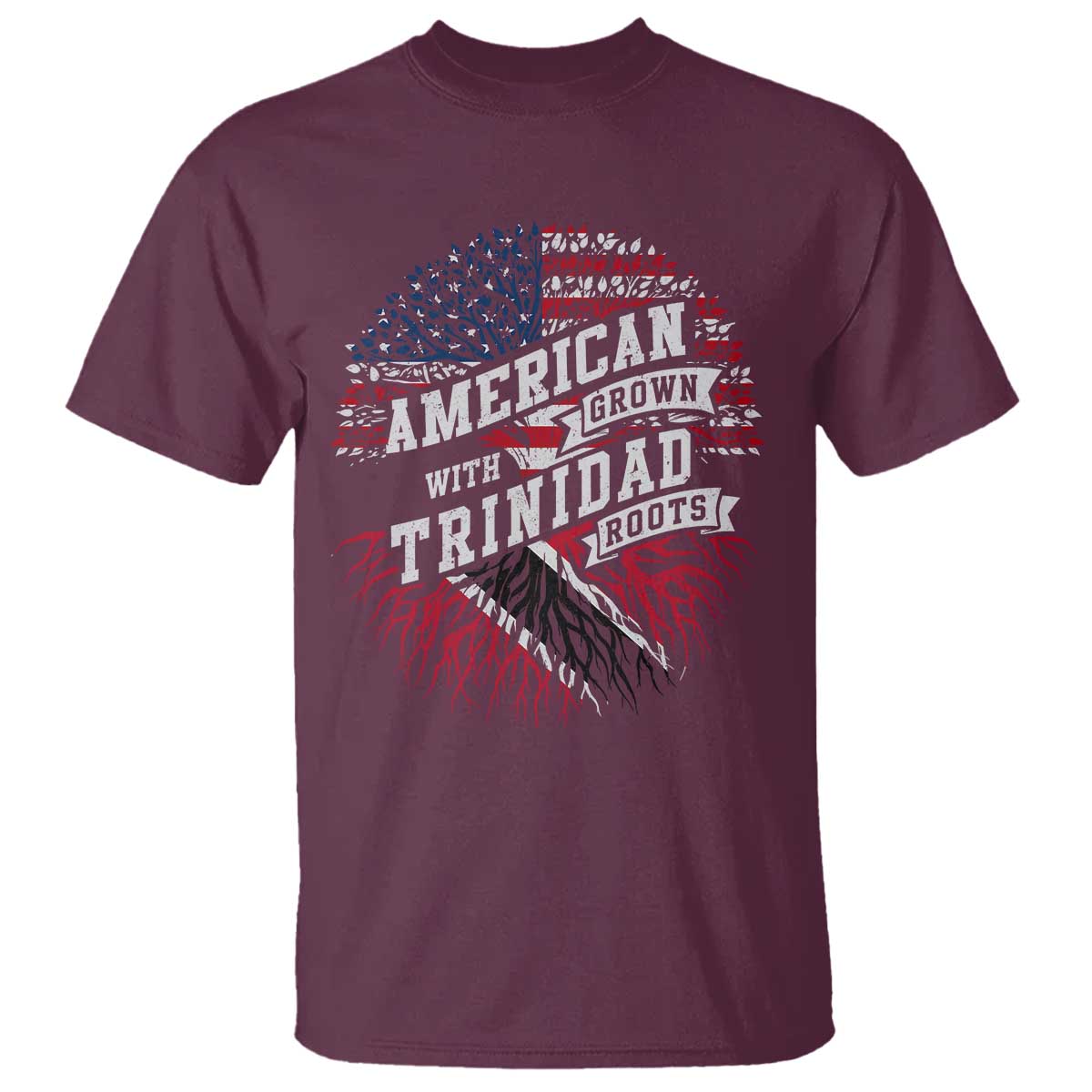 American Grown WIth Trinidad Roots T Shirt Proud Trinidadian and Tobagonian Americans