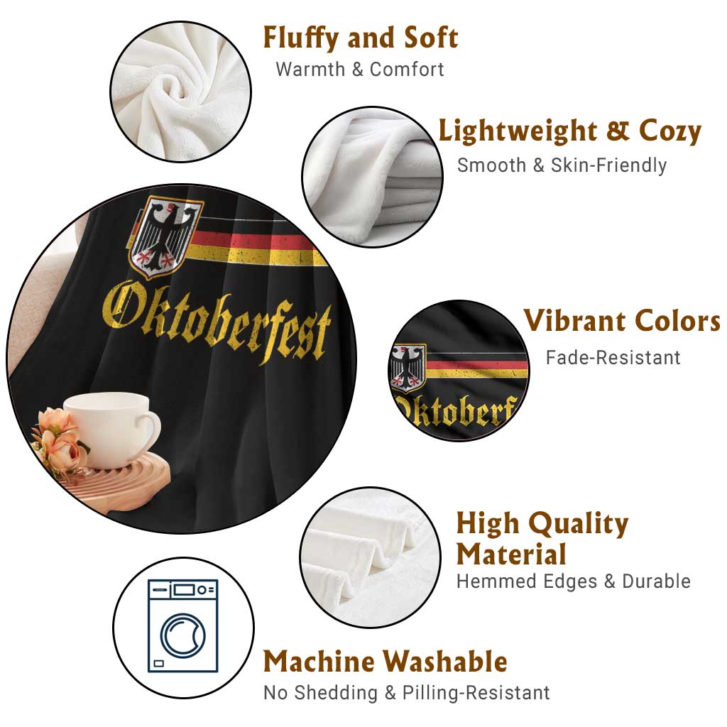 Oktoberfest German Bundesadler Coat of Arms Throw Blanket Bavarian Drinking Festival