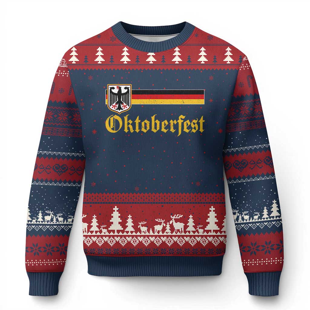 Oktoberfest German Bundesadler Coat of Arms Ugly Christmas Sweater Bavarian Drinking Festival