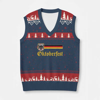 Oktoberfest German Bundesadler Coat of Arms V-Neck Knit Sweater Vest Bavarian Drinking Festival
