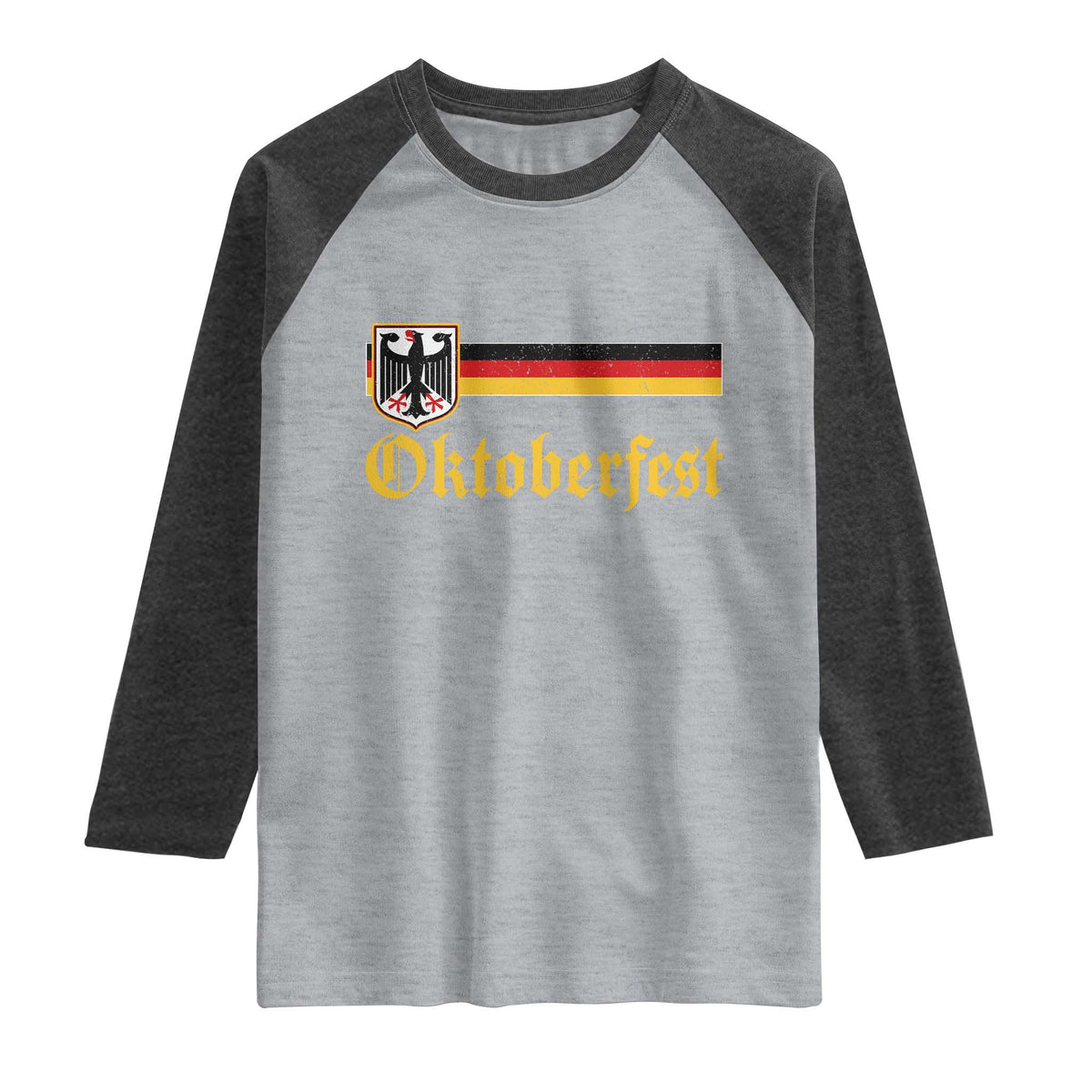 Oktoberfest German Bundesadler Coat of Arms Raglan Shirt Bavarian Drinking Festival