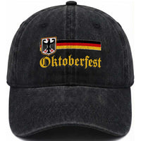 Oktoberfest German Bundesadler Coat of Arms Washed Cotton Baseball Cap Bavarian Drinking Festival