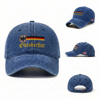 Oktoberfest German Bundesadler Coat of Arms Washed Cotton Baseball Cap Bavarian Drinking Festival