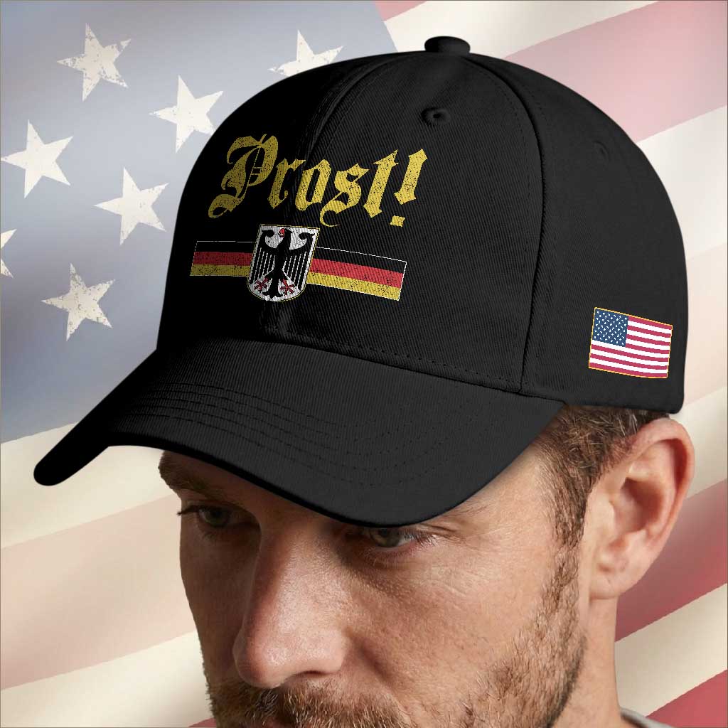 Prost Oktoberfest Beer Drinking Baseball Cap German Flag Bundesadler Coat of Arms