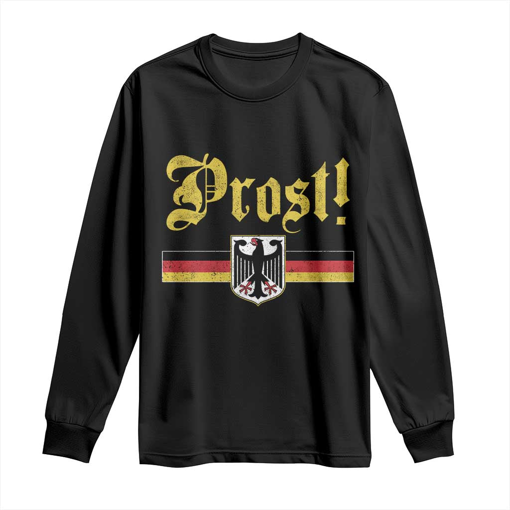 Prost Oktoberfest Beer Drinking Long Sleeve Shirt German Flag Bundesadler Coat of Arms