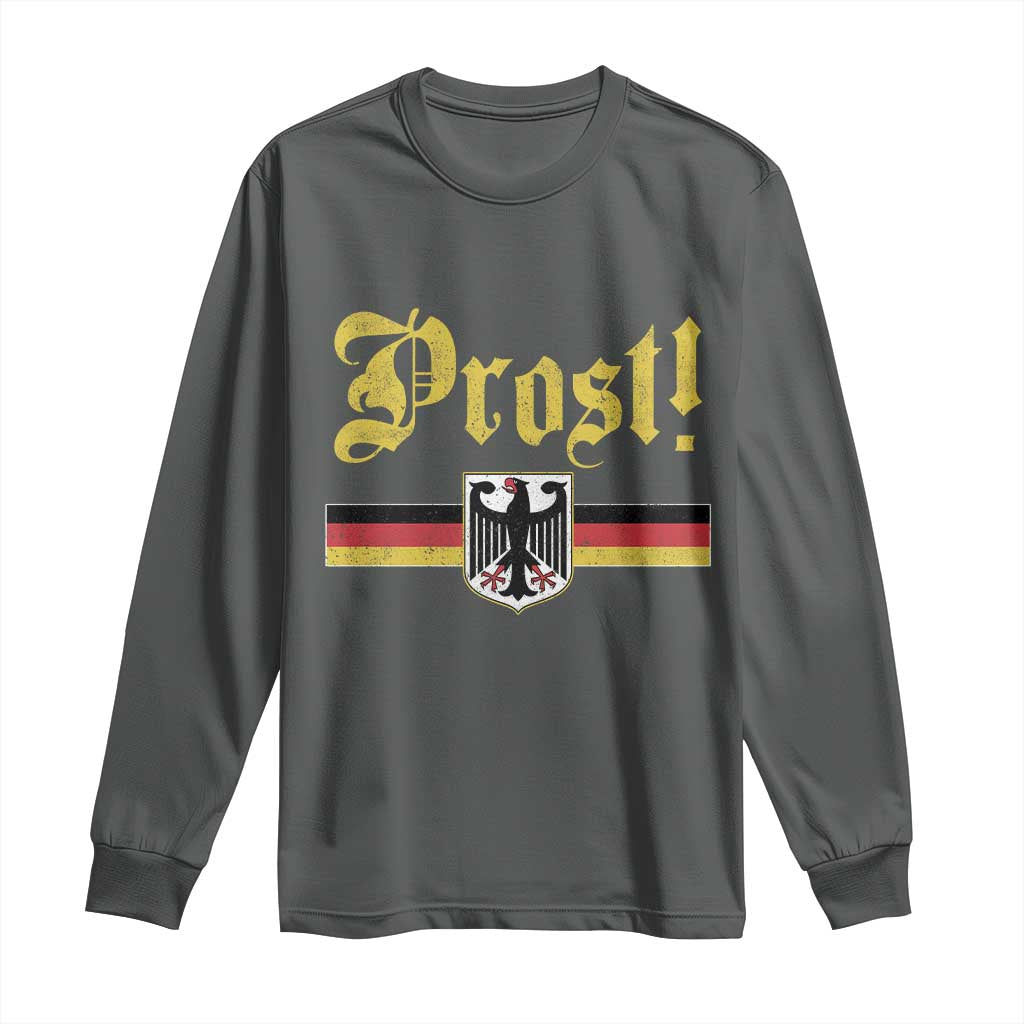Prost Oktoberfest Beer Drinking Long Sleeve Shirt German Flag Bundesadler Coat of Arms
