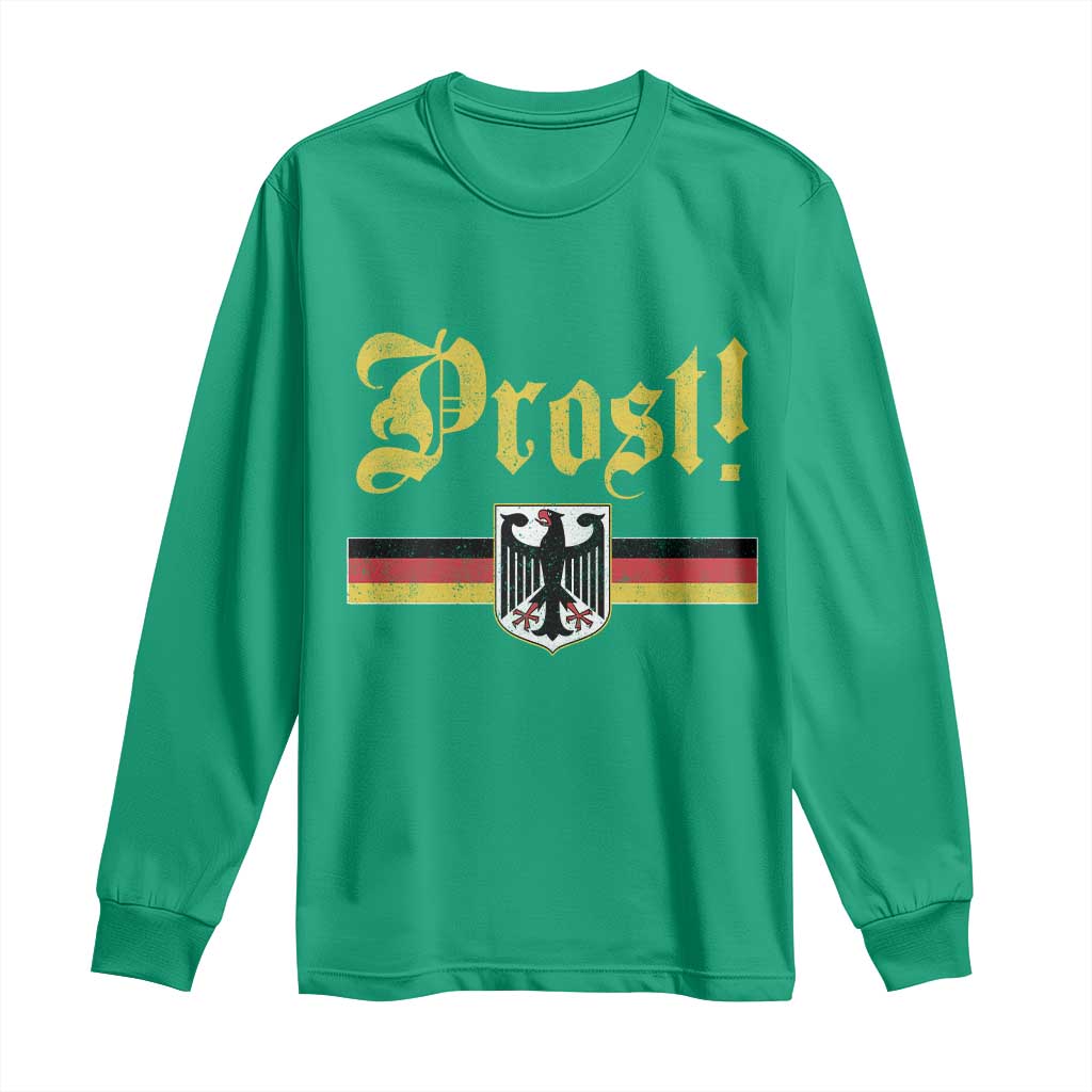Prost Oktoberfest Beer Drinking Long Sleeve Shirt German Flag Bundesadler Coat of Arms