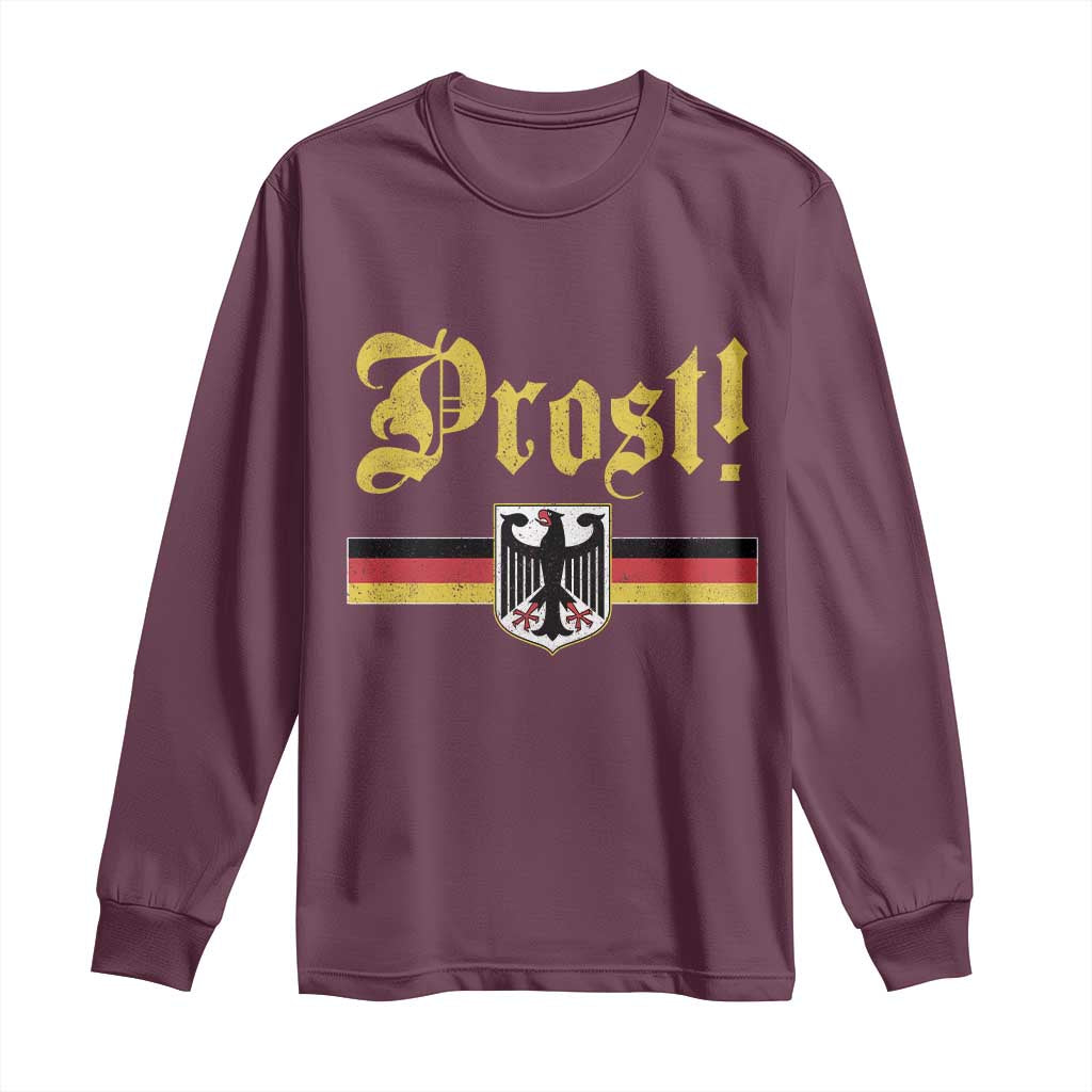 Prost Oktoberfest Beer Drinking Long Sleeve Shirt German Flag Bundesadler Coat of Arms